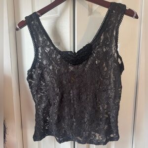 Cinema Etoile Black Lace Tank Top